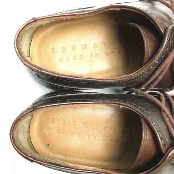 ESTNATION Size 5.5 (24.5cm) Made In Spain Wingtip Business Shoes Dark Brown Men's(USED)