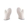 2Pcs White Cotton Oven Mitts Heat Resistant Kitchen Gloves for Cooking Bbq Microwave Toast Soup Non Slip Flexible Safe Large