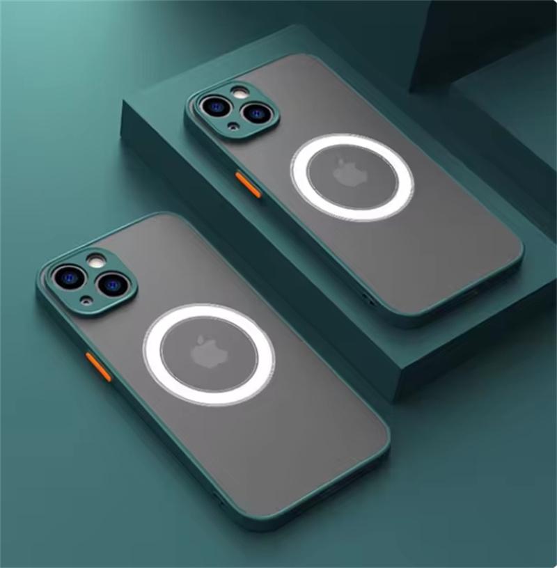 Shockproof Case For iPhone 16 Pro Max 15 14 13 12 11 ProMax Mini Plus Phone Magnetic Wireless Charge For Magsafe Hard Back Cover