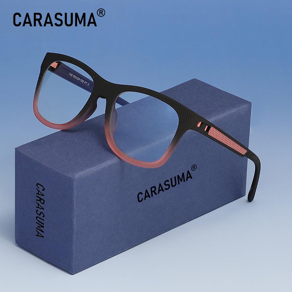 CARASUMA Men Women Blue Light Blocking Computer Glasses Rectangle Lenses Anti Blue Ray Eyeglasses Work Students Eyewear