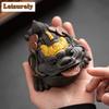 Purple Sand Golden Toad Tea Pet Small Ornaments Attract Wealth and Can Be Raised Mud Personalized Tea Play Toys Sculpture Crafts