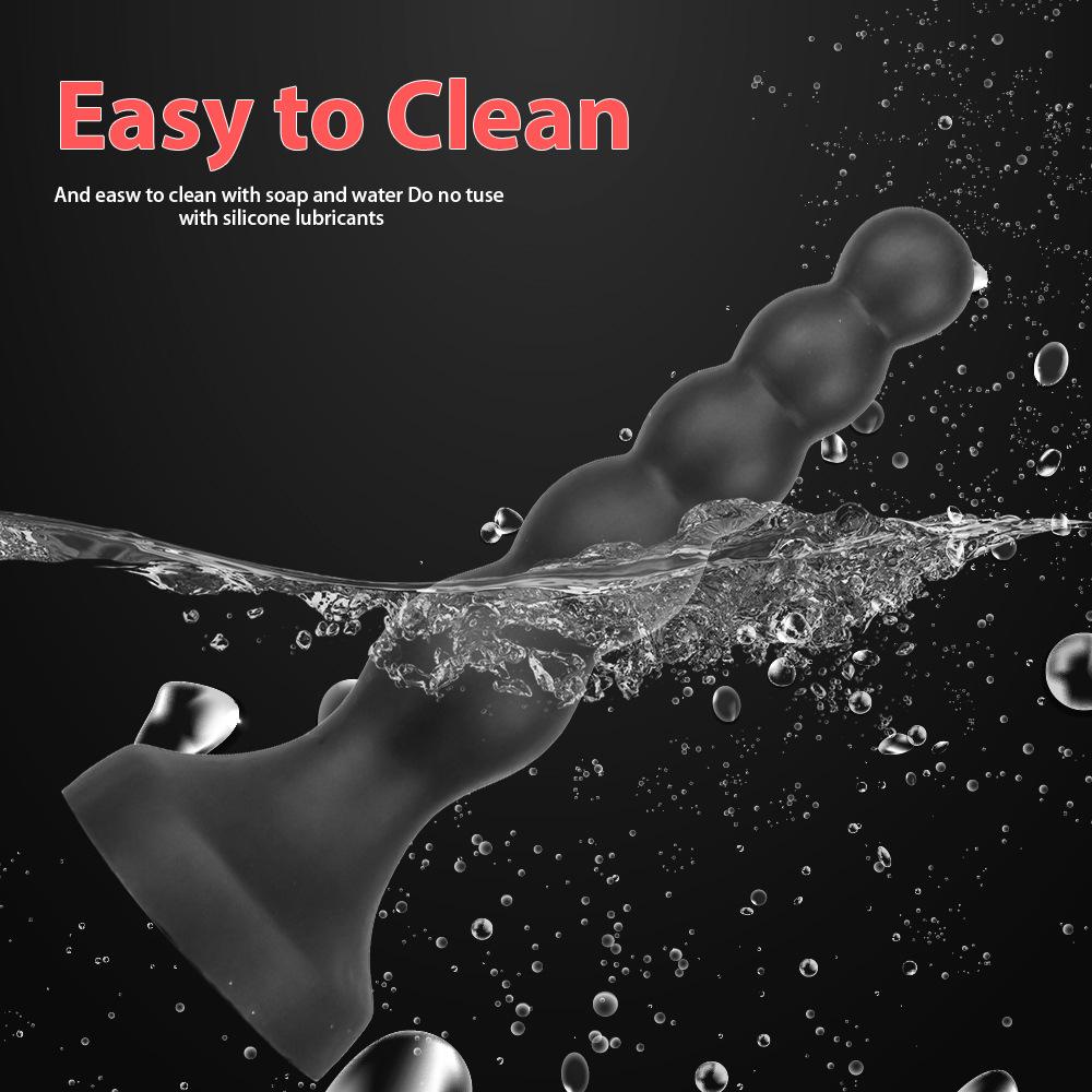 New Five Bead Anal Strips Liquid Silicone Soft dildo Masturbator with Anal Stopper and Expansion for Men's Postcoital Orgasm Products