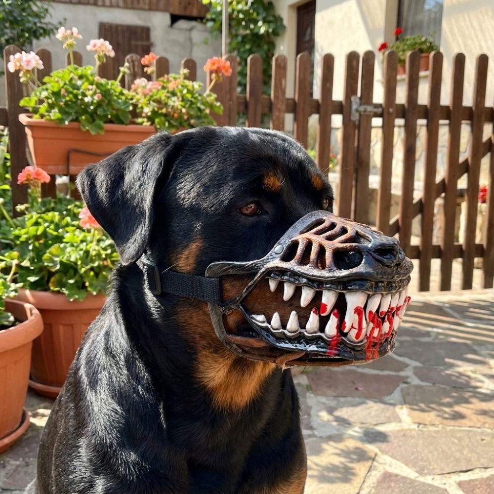 Bewegliche Zähne Halloween Hundemaulmaske Verstellbare Riemen Haustier Gruselige Requisite Maulkorb Rollenspiel
