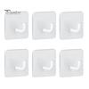 6Pcs Wall Storage Hooks Strong Load-bearing Punch Free Simple Installation Self-Adhesive Stainless Steel Hooks Set