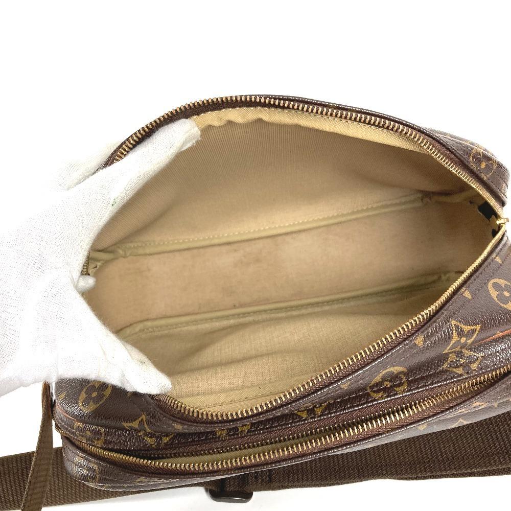 Louis Vuitton M45254 Monogram Reporter PM Crossbody Shoulder Bag Brown