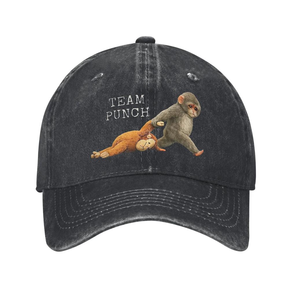 Unisex I Love Punch Cute Monkey Valentine Gift Cap Headwear Baseball Cap Vintage Trucker Hats Adjustable