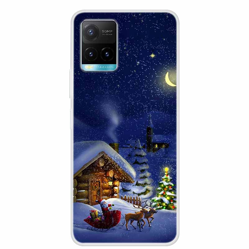 Christmas For Vivo Y21s Case TPU Soft Silicone Back Cover Case For Vivo Y21s V2110 Shockproof Coque VivoY21s Shell Cartoon Funda