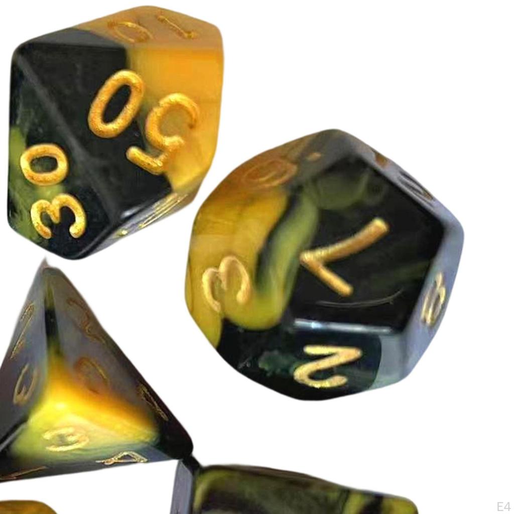 7 Pieces Acrylic Polyhedral Dice Board Games, Multi-Sided Dice, Gaming for Parties