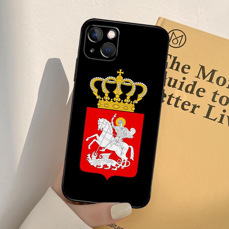 Georgia Flag Phone Case For iPhone 17 16 14 13 12 11 15 Pro Max mini XR 16e 15 16 Plus 17 Air Full Cover