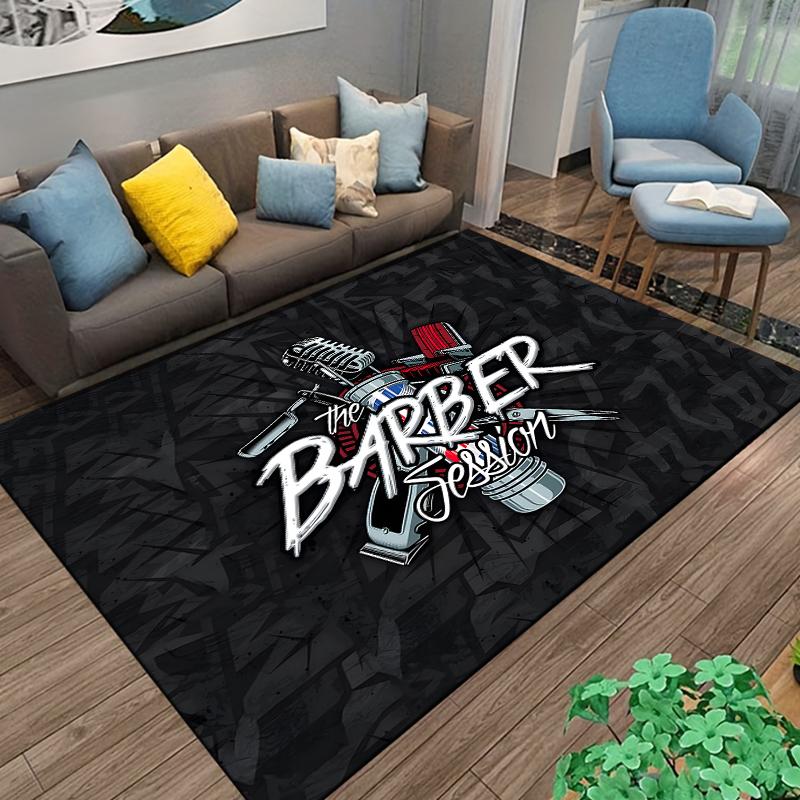 Segnaletica retrò per barbieria Tappeto Area Tappeto Grande per Soggiorno Camera da Letto Cucina Bagno Comodino Gioco Antiscivolo telecamere