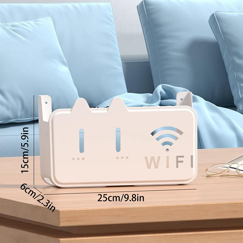 1Pc Wall Hanging Wireless Wifi Router Shelf Storage Box Abs Plastic Organizer Box Cable Power Bracket Organizer Box Home Decor