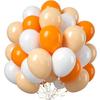 31Pcs 10Inch White and Orange Latex Balloons Set for Birthday Theme Party Decoration Wedding Shower Toys Supplies Globo
