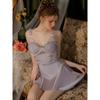 Good Morning with You Nocturne with Chest Pad Lace French Nightdress Pure Desire Sexy Satin Slim Homewear Pajamas