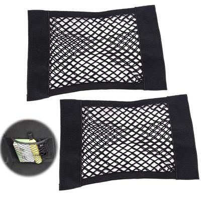 ESJNNK Zestaw do przechowywania w samochodzie 40x Siatka samochodowa na oparcie siedzenia Mocny rzep Przechowywanie na siedzeniu samochodowym Łatwe Czarne Kieszenie, 2, 25cm, Kieszenie, Kieszenie, Kieszenie, Elastyczna,