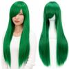Heat Resistance Long Synthetic Hair 80cm Anime Straight Hairpiece Halloween Cosplay Wigs  Costume
