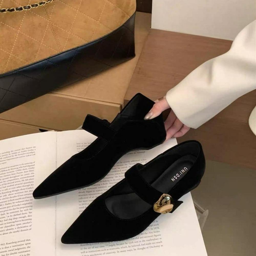 Damen Mary Jane Schuhe Herbst Elegant Kleiderschuhe Retro Wildleder Quadratische Zehenpartie Print Mode Schnalle Damenschuhe Zapatos Mujer