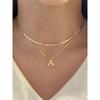 Collar Minimalista de Moda con Colgante de Letra de Acero de Titanio para Clavícula Unisex