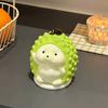 Ceramic Hedgehog Toothpick Holder ,Super Cute Green/White Adorable Design, Durable Ceramic Decor for Kitchen Dining Table, Living Room