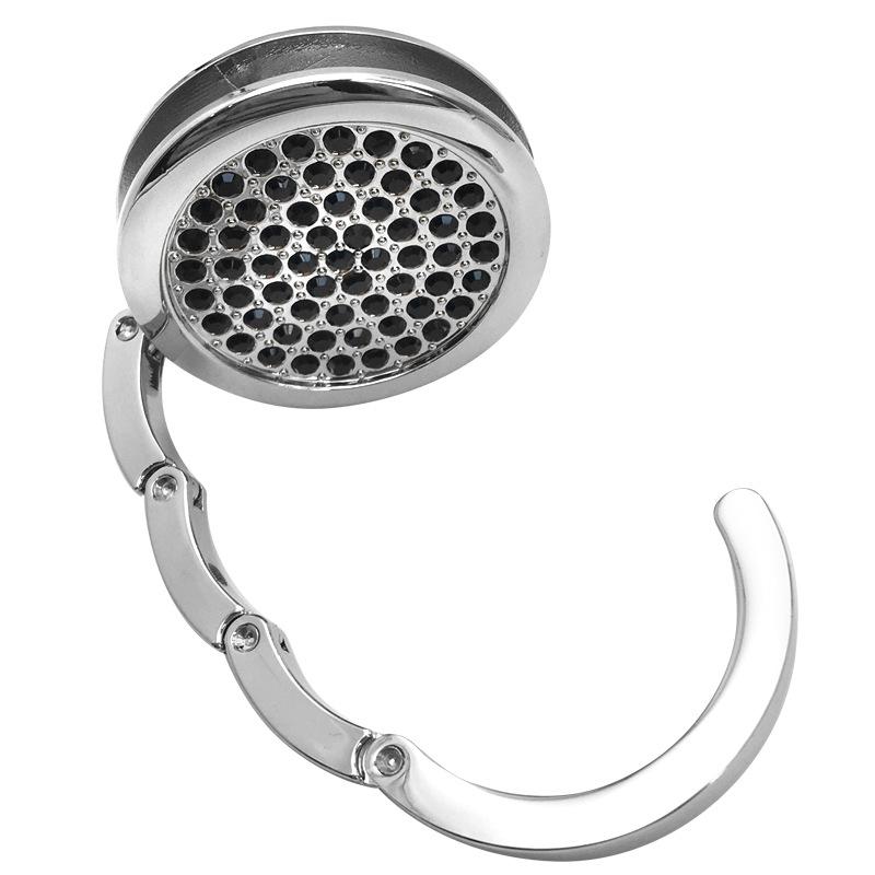 Foldable Round Rhinestone Handbag Hook - Portable Hanger & Holiday Gift