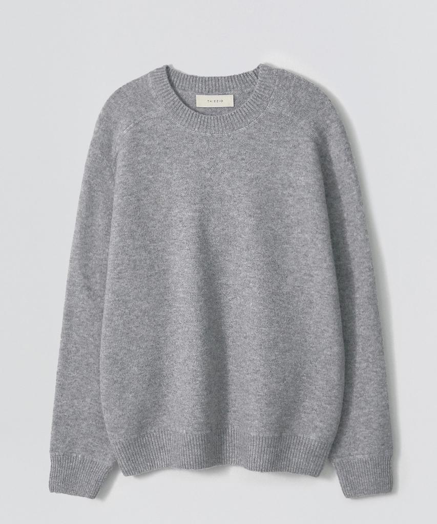 EZIO Plain Round Knit_Melange Gray