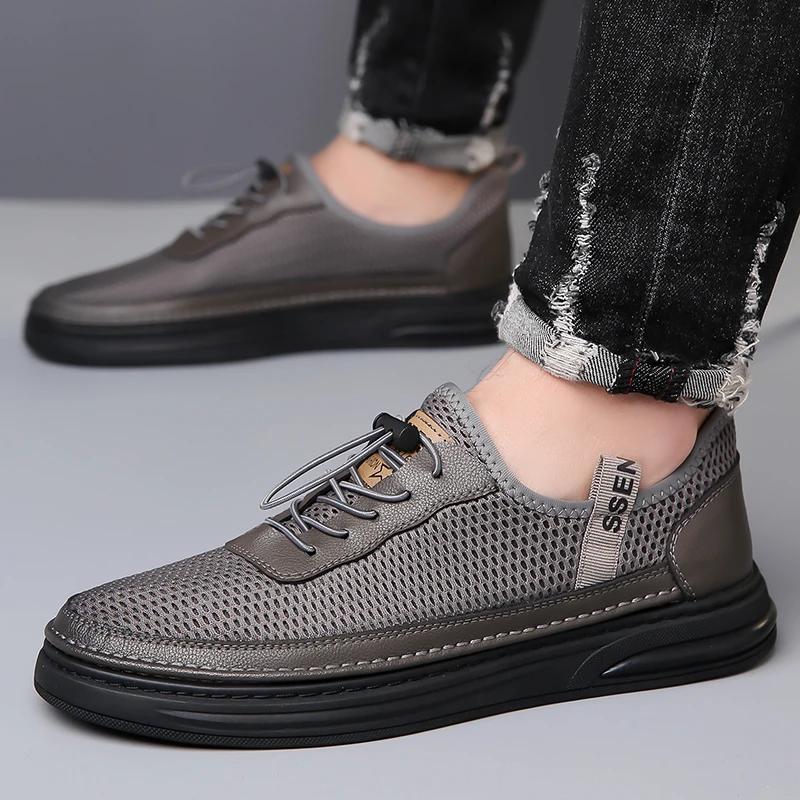 Summer New Men's Mesh Shoes Breathable Wear-resistant Soles Outdoor Hiking Shoes Men's Running Casual Shoes Free Delivery
