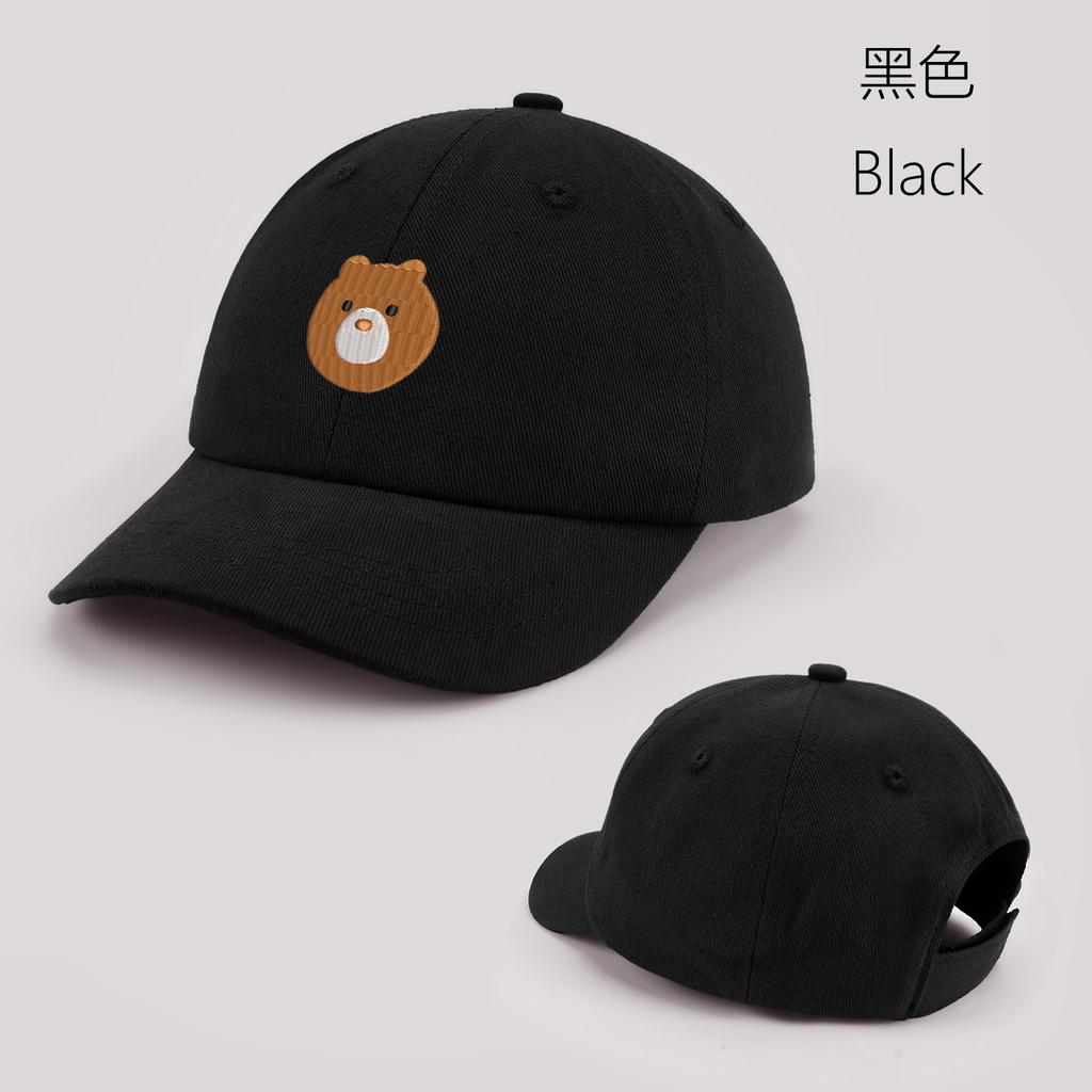 Cartoon Round Face Bear Baby Baseball Cap Cute Solid Color Toddler Sun Hat with Ears Summer Adjustable Kids Boy Girl Peaked Cap