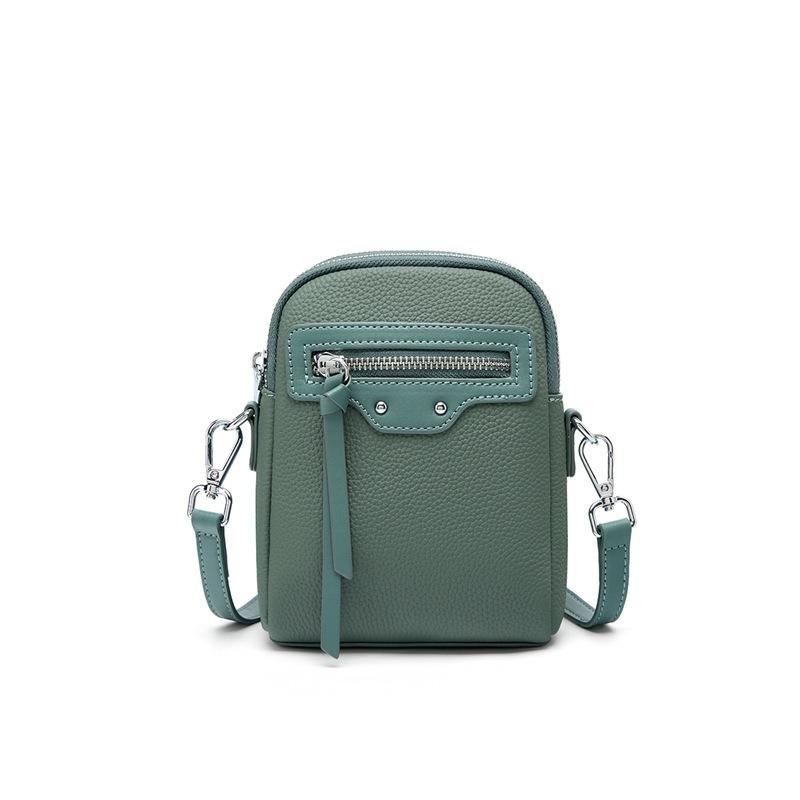 The First Layer of Cowhide, High-end Versatile Single Shoulder Messenger Bag, Small Bag for Mobile Phones, Women's New Leather Mobile Phone Bag.