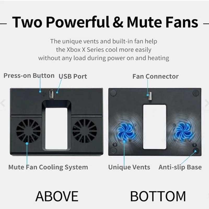 For Xbox Series X Console Cooling Fan Dock Station Slim Vertical Stand Host Side Radiator Usb Game Cooler For Xbox game Console