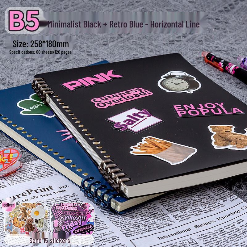 Ergonomic, High-value Loose-leaf Notebook with Detachable Binder; Suitable for High School and Junior High Students.