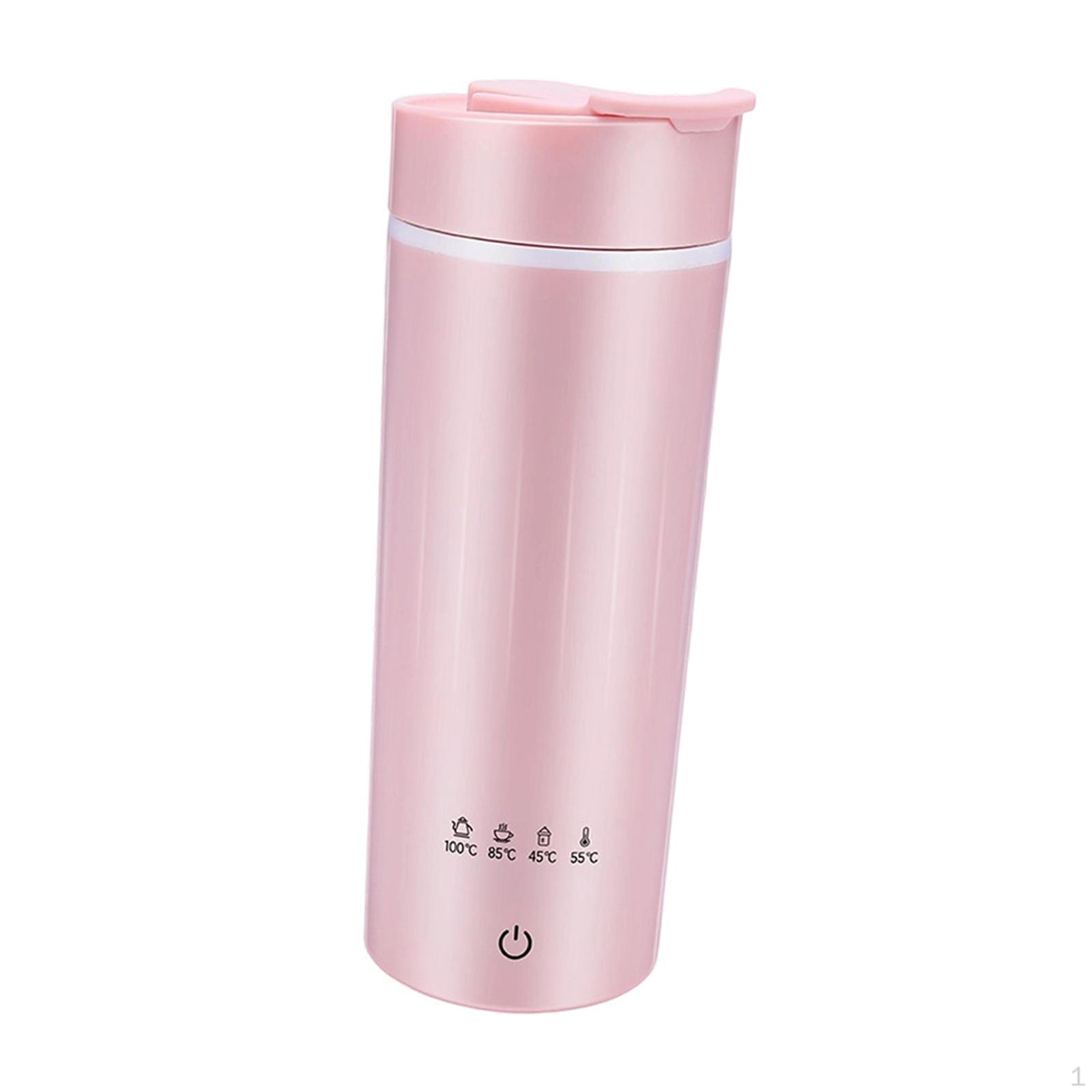 

Electric Kettle with Temperature Control for Heating Water And Coffee Cups, Ideal Work, Car рожевий