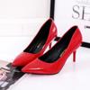 Fashion Large Size Women's Pumps Pointed Toe Patent Leather High Heels Dress Shoes White Wedding Shoes Thin Heels Basic Pump Red Heels