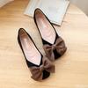 Fashion Spring summer new butterfly bow sweet  comfortable shallow mouth single shoe versatile for elegant simple round toe flat shoes