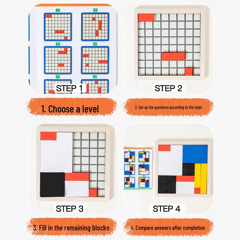 Kids' Wooden Tetris Puzzle: Creative & Educational Logic Training Toy