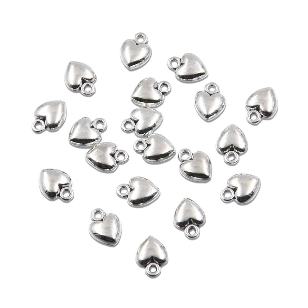 Double-Sided Solid Color Heart Charms: DIY Alloy Pendants for Handmade Jewelry