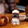 Kleine Otter-Teetier-Statue Ornamente Niedliche Handgefertigte Tischdekoration Mini-Otter-Figur für Büroregal Zuhause Badezimmer Café