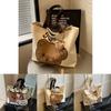 Casual Large Capacity Cartoon Bear Canvas Tote Bag For Women Perfect For College Use