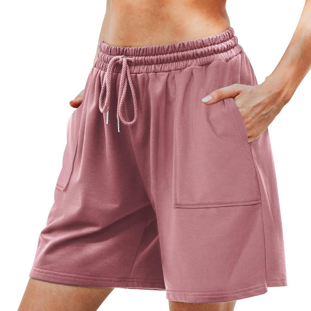 Women's Casual Loose Beach Pants Solid Color Pockets Shorts
