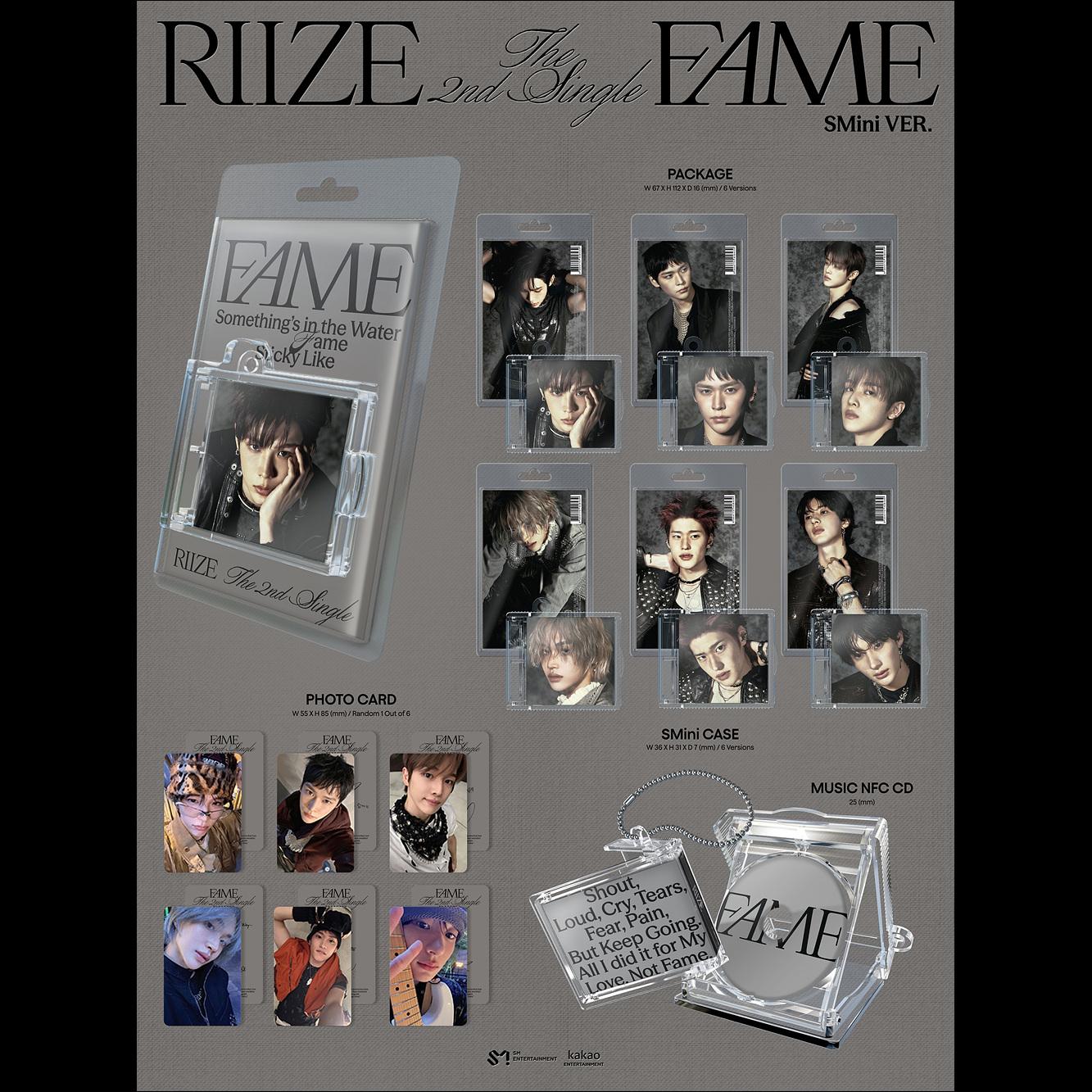 Smini Ver.) RIIZE [Fame] 2nd Single Smart Album + Free Gift Buy