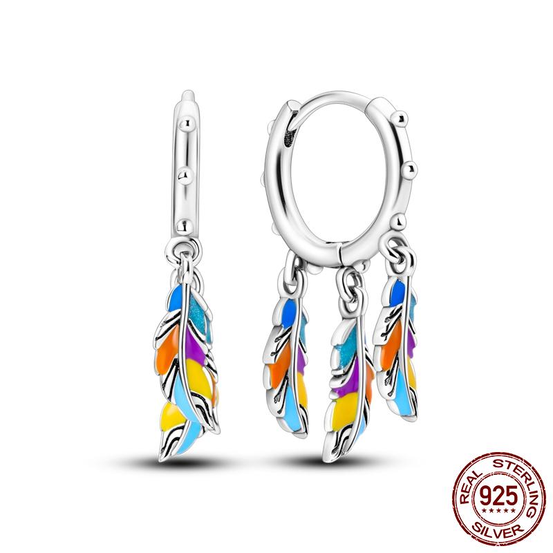 Náušnice pro ženy 925 Sterling Silver Kruhové náušnice Diamantové Srdce Lásky Zámek Broskvové Srdce Náušnice Krásný Dárek