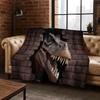Ancient Creatures Dinosaur Ammonite Fossil Art Flannel Blanket,Cozy Soft Throw Blanket for Home Bedroom Bed Sofa Cover Gift Kid