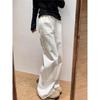 Women's Spring 2026 White Wide-Leg Cotton Linen Jeans - Loose, Flattering, Casual Pants