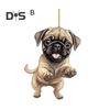 Acrylic Hanging Ornament Animal Dog Pendant with Lanyard Easy To Hang Creative Christmas Tree Ornament Bag Charms