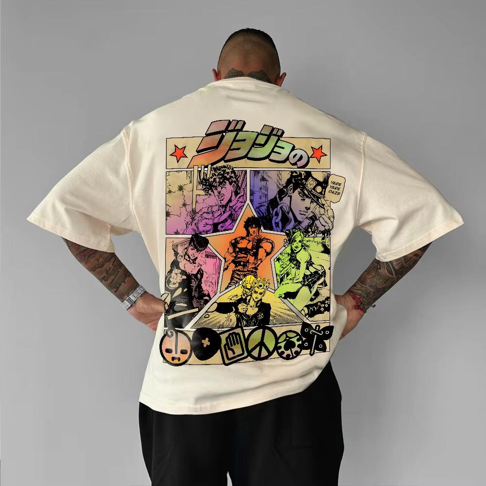 Anime Giapponese Jojo Abbigliamento Uomo Harajuku Estate Y2k Magliette Grafiche Oversize Larghe Cotone Donna Manica Corta Magliette Top