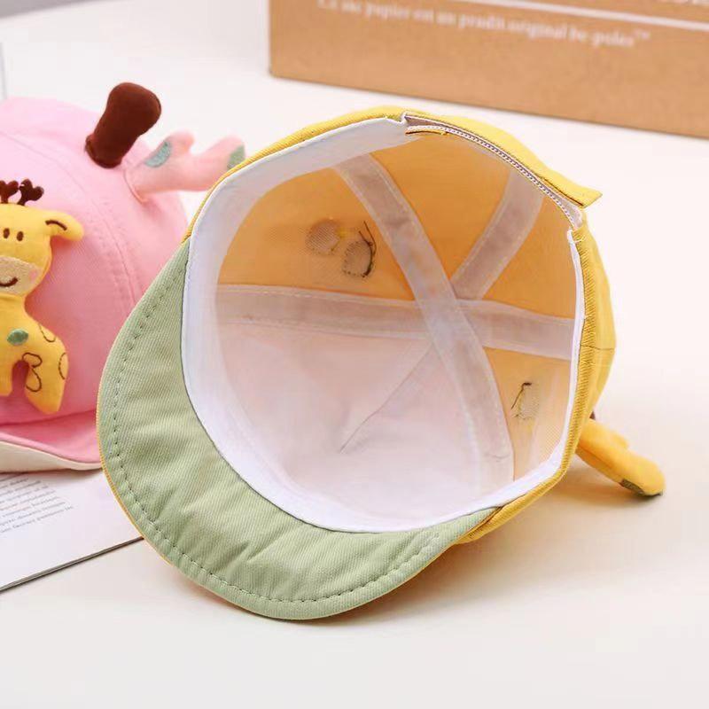 Cartoon Giraffe Baby Baseball Cap Cute Cotton Soft Brim Infant Sun Hat Summer Kids Boy Girl Duck Tongue Hats