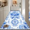 New Classical Flower Design Soft Decor Home Entryway Long Carpet Light Luxury Big Size Hallway Rug Washable Stair Antiskid Mat