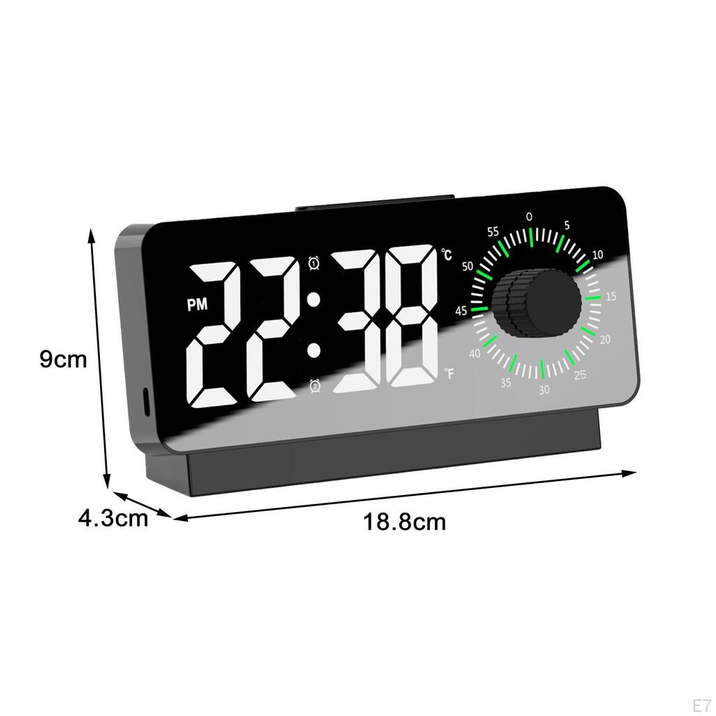Digital Alarm Clock with Timer Bedside USB Dimmable Minimalistic Clocks for