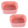 2Pcs Silicone Air Fryer Basket Tray Reusable Square Liner Pot for Air Fryer BPA-Free Replacement of Parchment