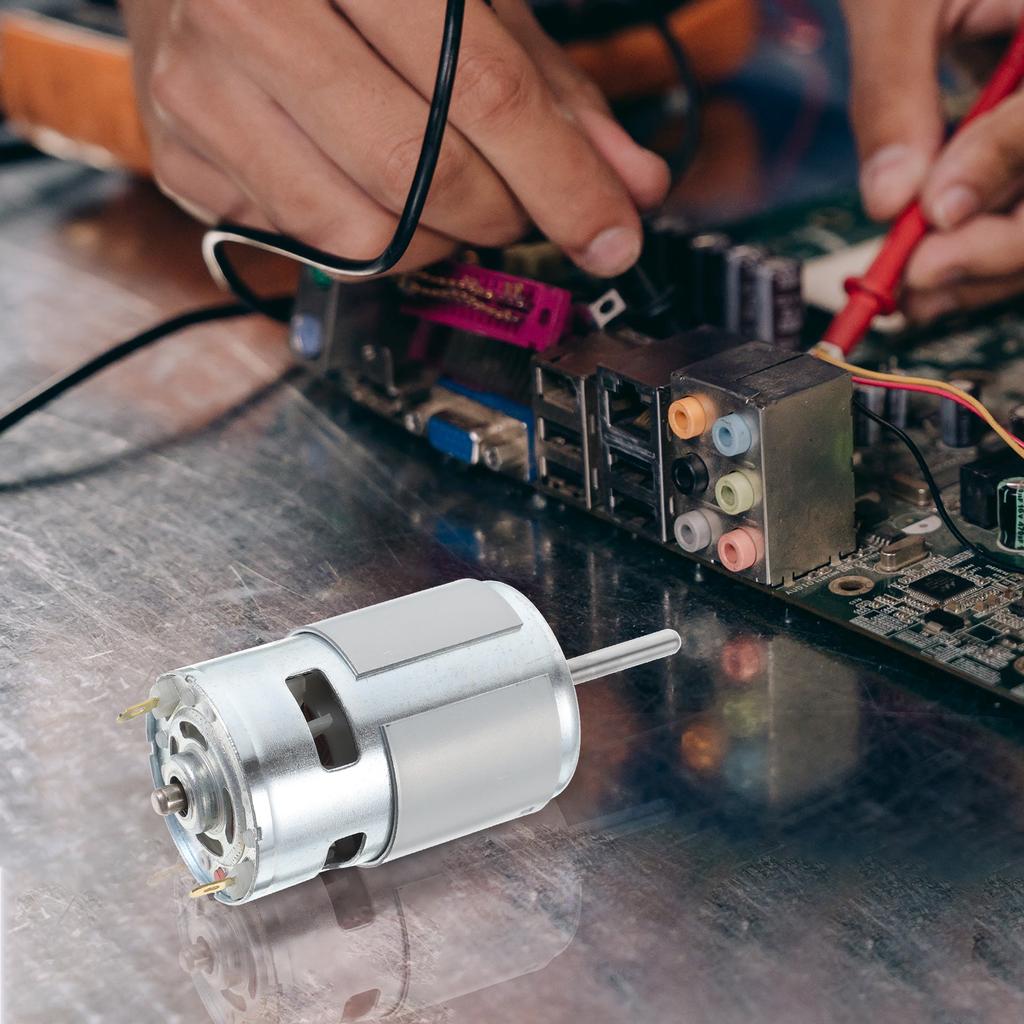 24V 775 Dc Motor Mini Electric Gear Motor High Power Output DIY Projects Long Shaft Bearings Durable Cylindrical