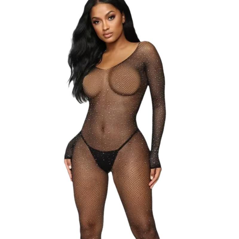 Title: "All-Over Star Studded Lingerie Set - European & American Queen Style"