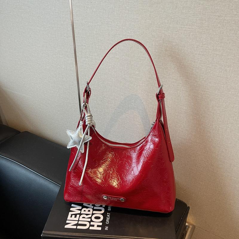 High-end Silver Underarm Bag Women's New Fashionable and Exquisite Shoulder Bag Commuter Versatile Messenger Bag